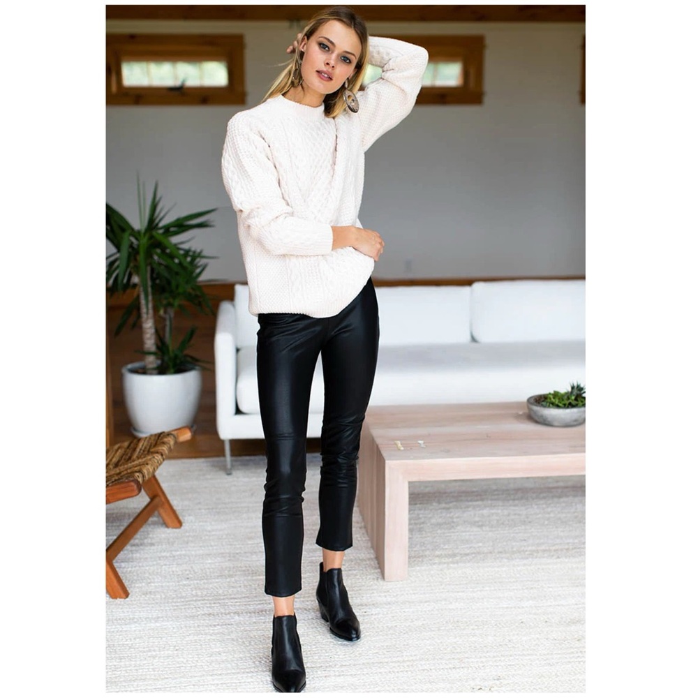 EMERSON FRY Vegan Leather Leggings, Black, Small